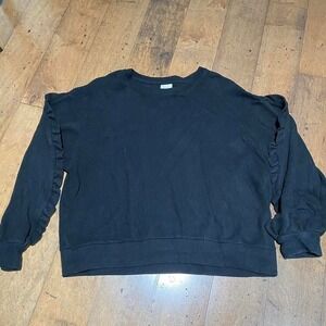 A New Day black ruffle sleeve sweatshirt Size L